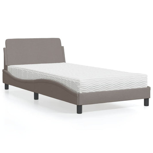 Bed met matras "Dover" stof taupe 100x200 cm is nu te koop bij PeponiXL, paradijselijk wonen!