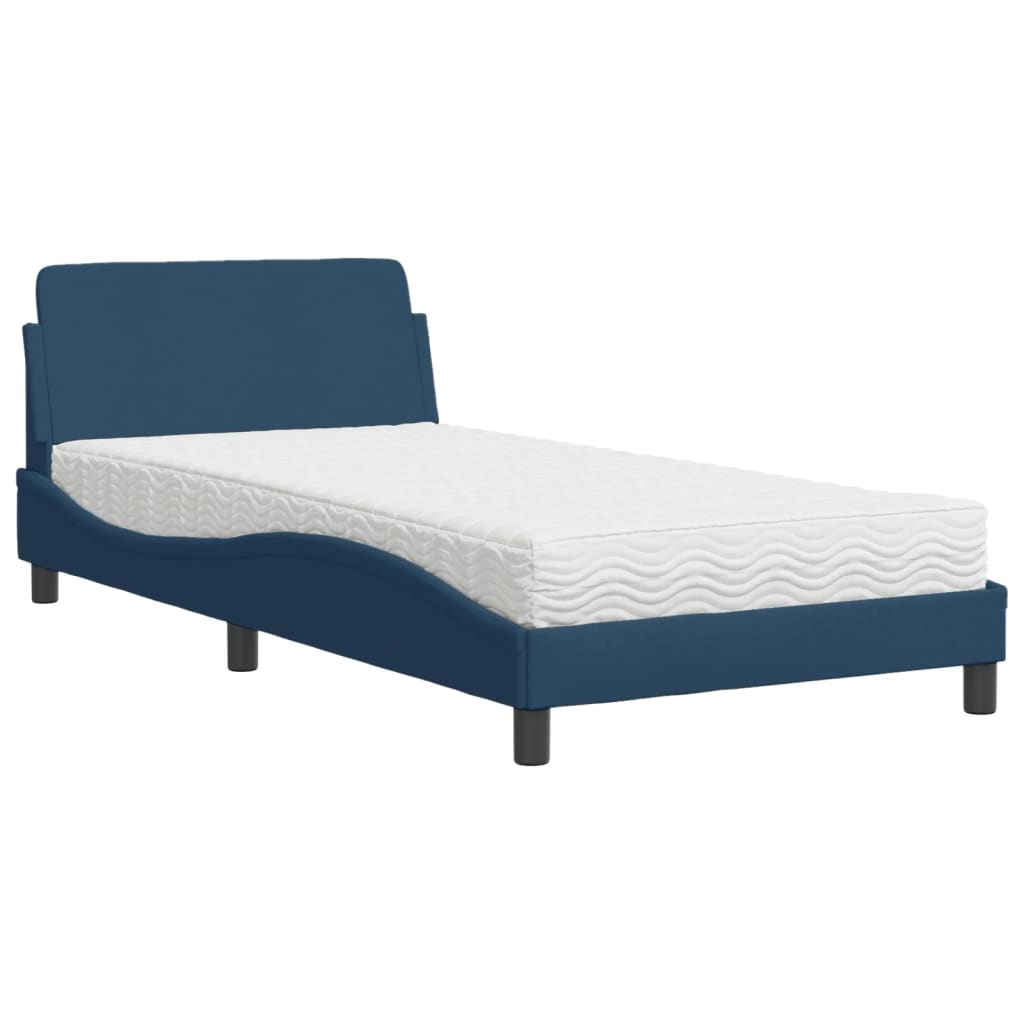 Bed met matras "Dover" stof blauw 100x200 cm is nu te koop bij PeponiXL, paradijselijk wonen!