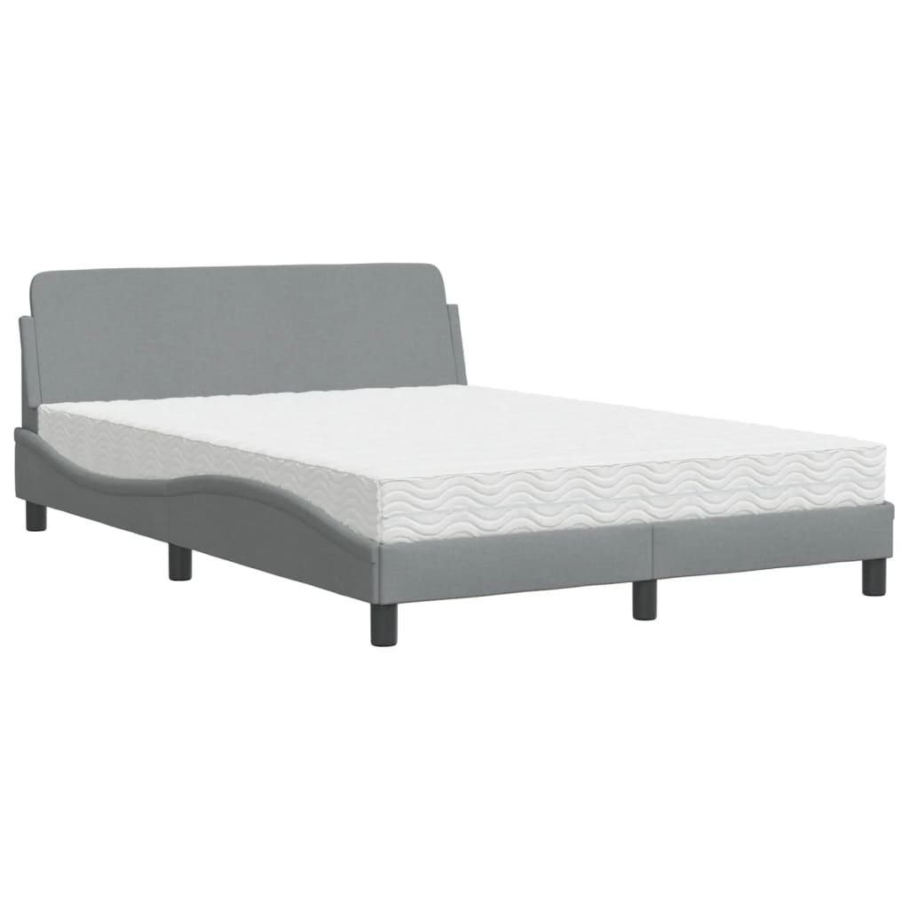 Bed met matras "Dover" stof lichtgrijs 120x200 cm is nu te koop bij PeponiXL, paradijselijk wonen!