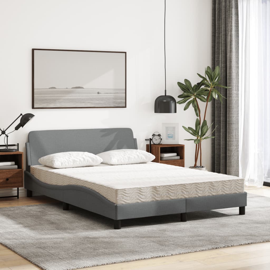 Bed met matras "Dover" stof lichtgrijs 120x200 cm is nu te koop bij PeponiXL, paradijselijk wonen!