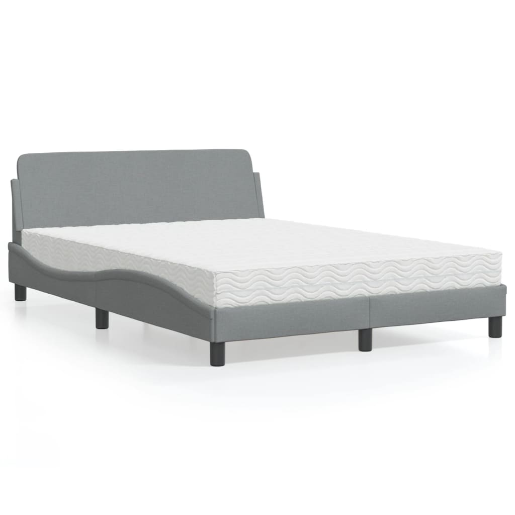 Bed met matras "Dover" stof lichtgrijs 120x200 cm is nu te koop bij PeponiXL, paradijselijk wonen!