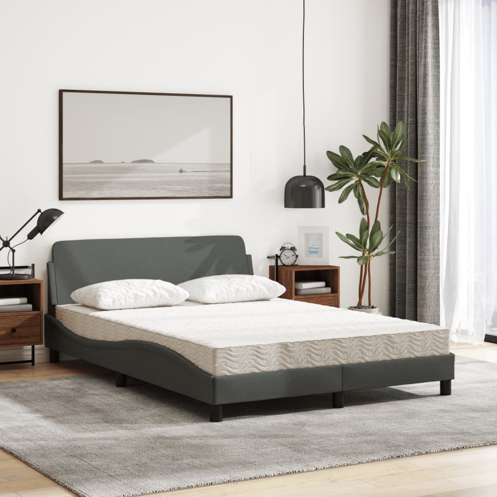 Bed met matras "Dover" stof donkergrijs 120x200 cm is nu te koop bij PeponiXL, paradijselijk wonen!