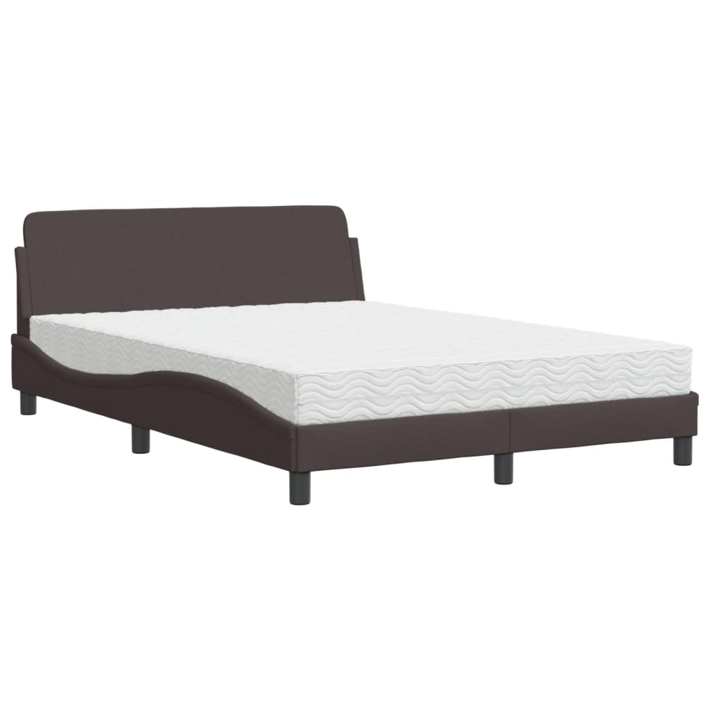 Bed met matras "Dover" stof donkerbruin 120x200 cm is nu te koop bij PeponiXL, paradijselijk wonen!