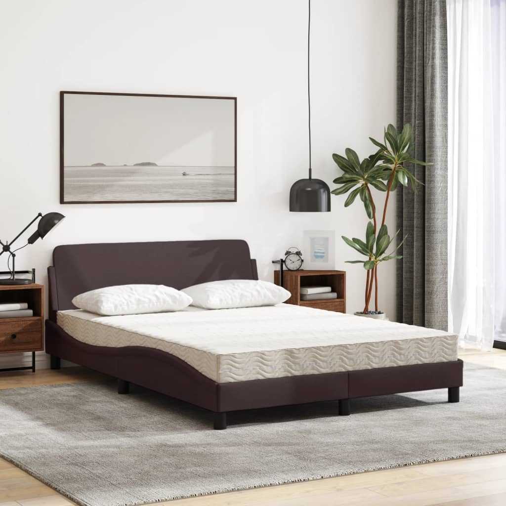 Bed met matras "Dover" stof donkerbruin 120x200 cm is nu te koop bij PeponiXL, paradijselijk wonen!