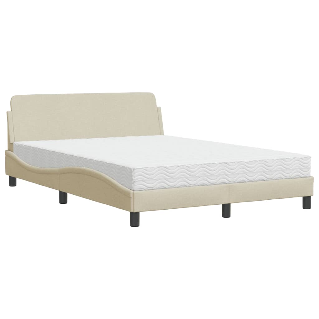 Bed met matras "Dover" stof crèmekleurig 120x200 cm is nu te koop bij PeponiXL, paradijselijk wonen!