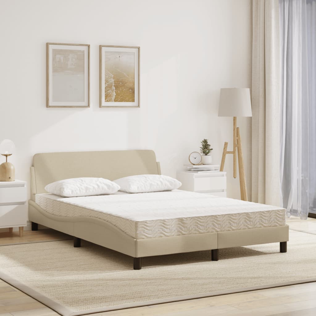 Bed met matras "Dover" stof crèmekleurig 120x200 cm is nu te koop bij PeponiXL, paradijselijk wonen!