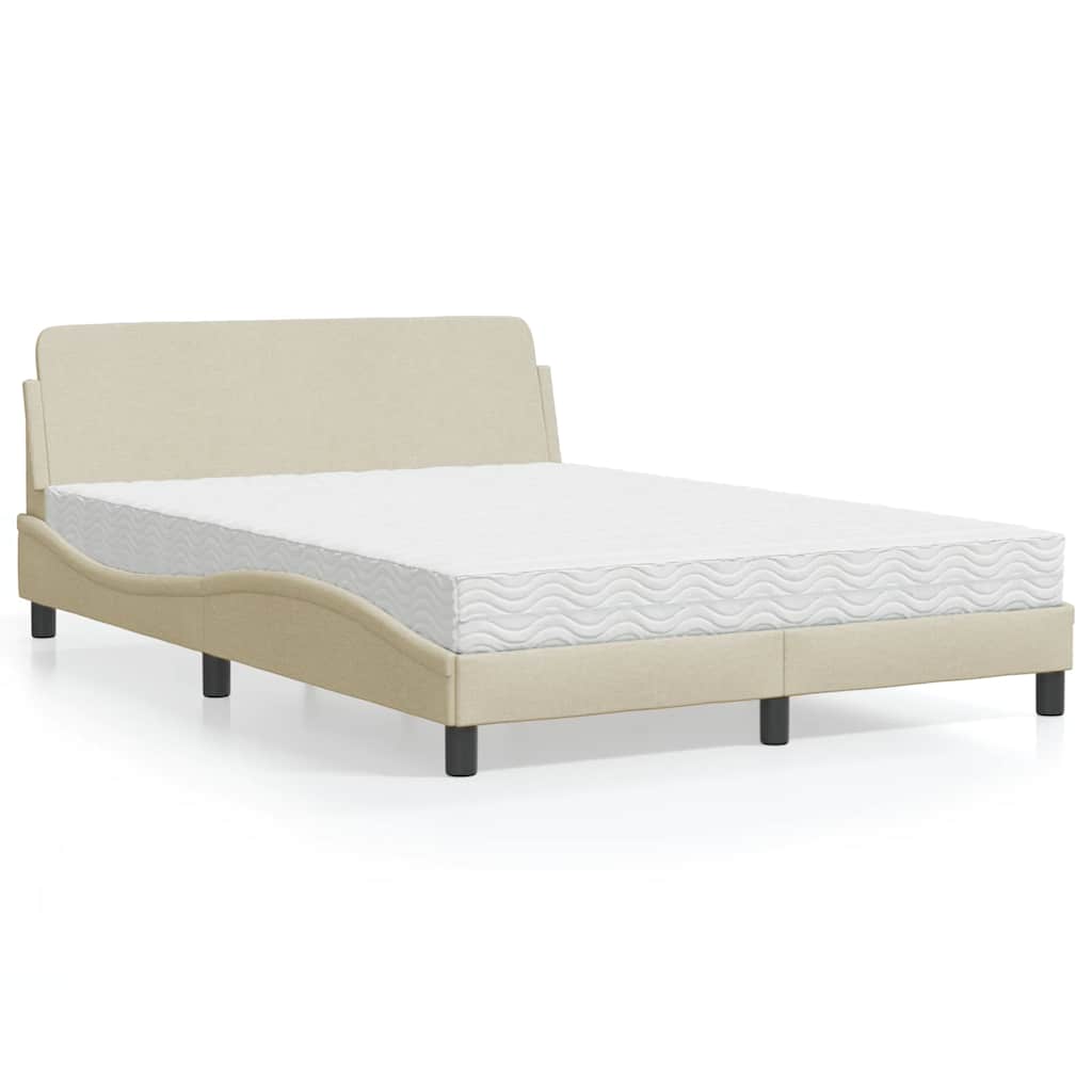 Bed met matras "Dover" stof crèmekleurig 120x200 cm is nu te koop bij PeponiXL, paradijselijk wonen!