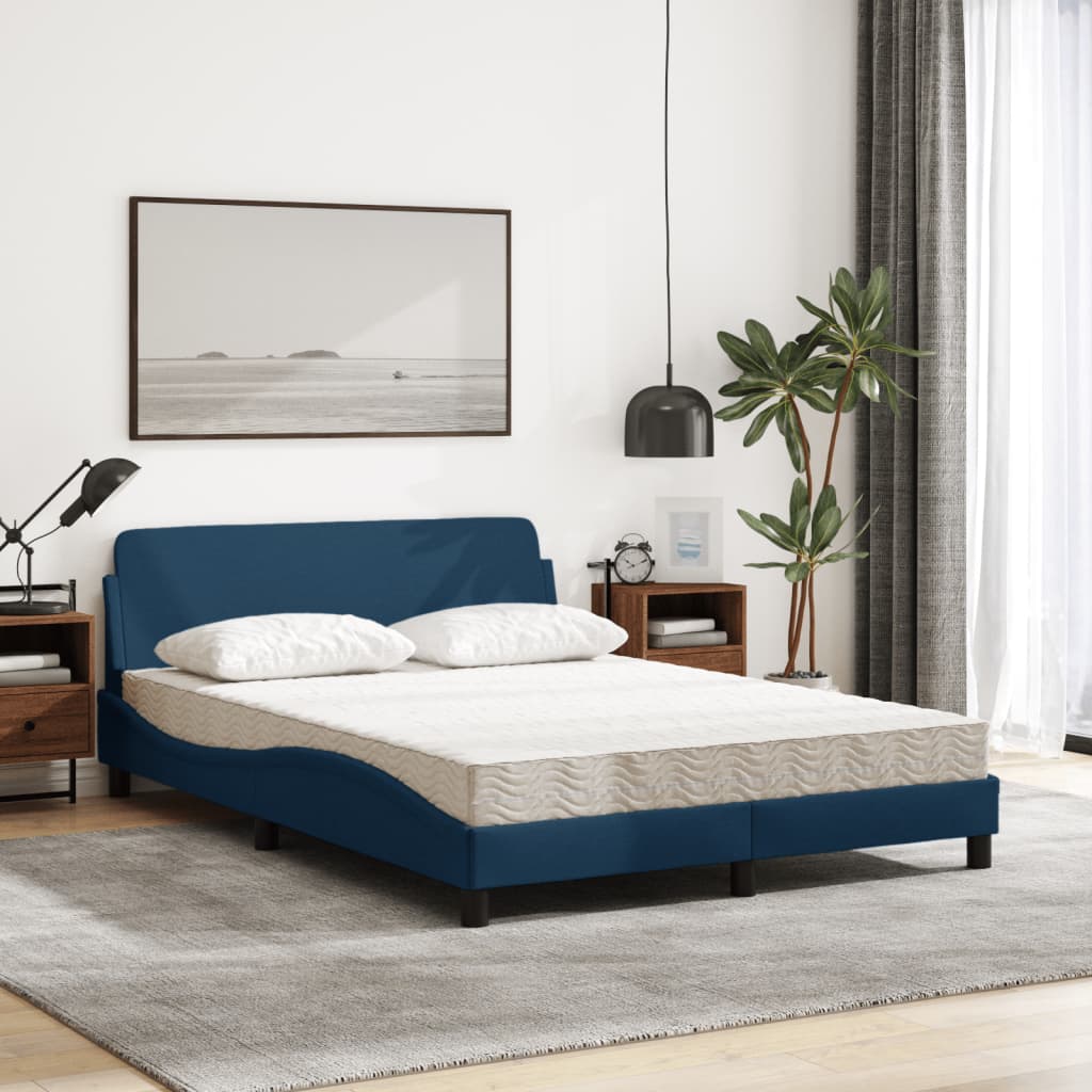 Bed met matras "Dover" stof blauw 120x200 cm is nu te koop bij PeponiXL, paradijselijk wonen!