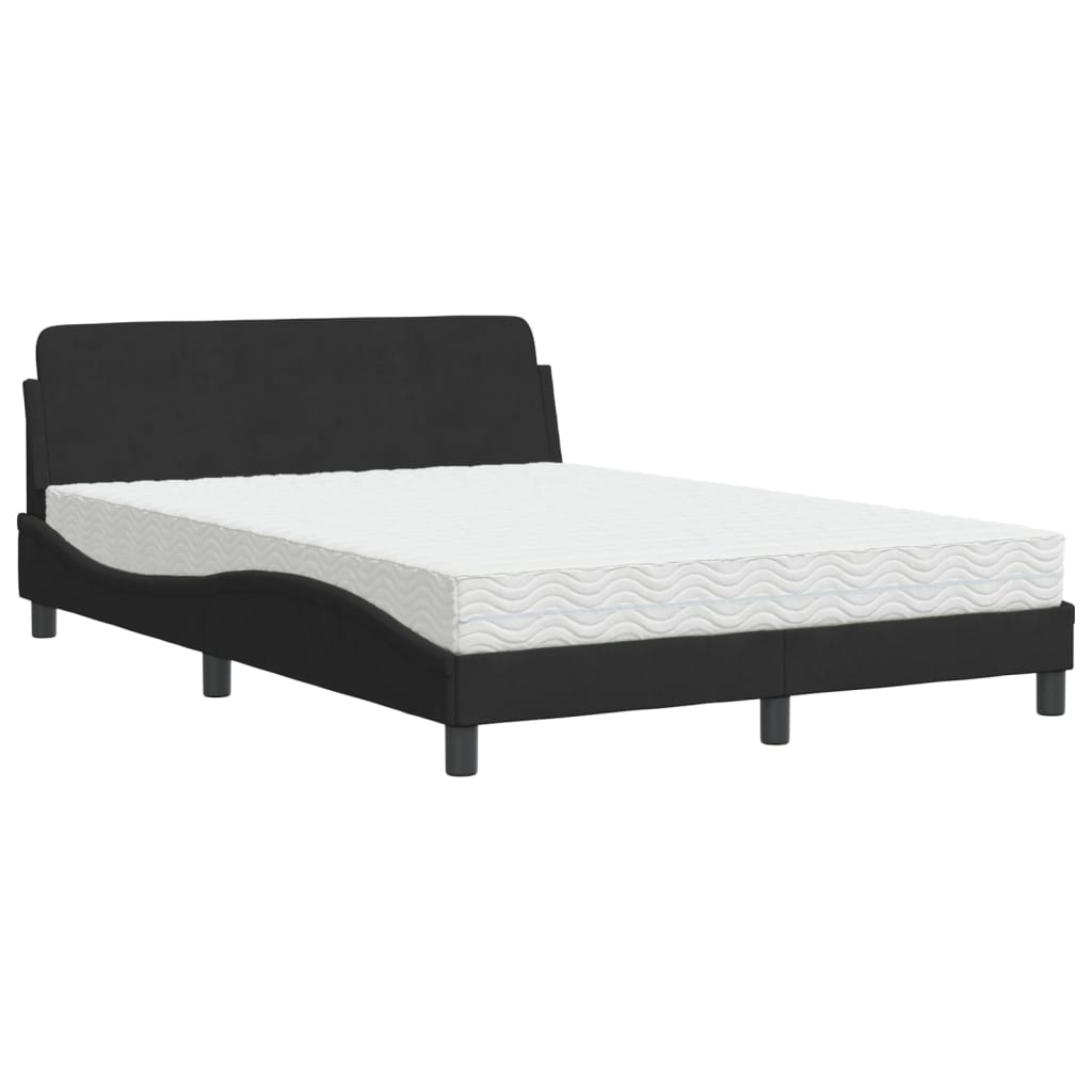 Bed met matras "Dover" fluweel zwart 120x200 cm is nu te koop bij PeponiXL, paradijselijk wonen!