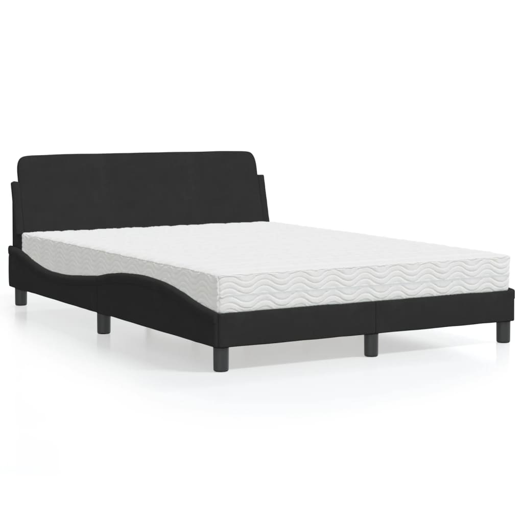 Bed met matras "Dover" fluweel zwart 120x200 cm is nu te koop bij PeponiXL, paradijselijk wonen!