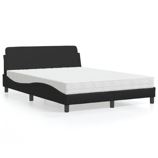 Bed met matras "Dover" kunstleer zwart 120x200 cm is nu te koop bij PeponiXL, paradijselijk wonen!