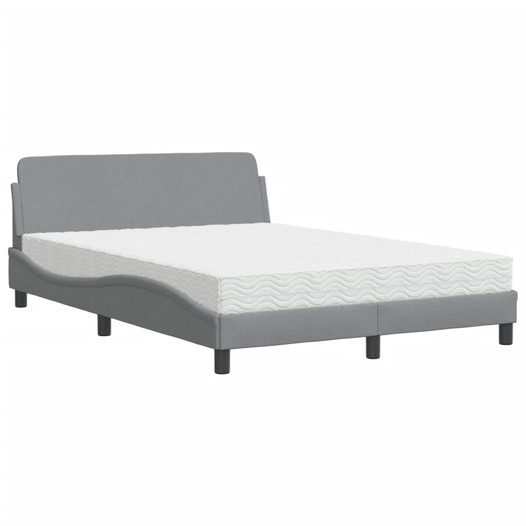 Bed met matras "Dover" stof lichtgrijs 140x190 cm is nu te koop bij PeponiXL, paradijselijk wonen!