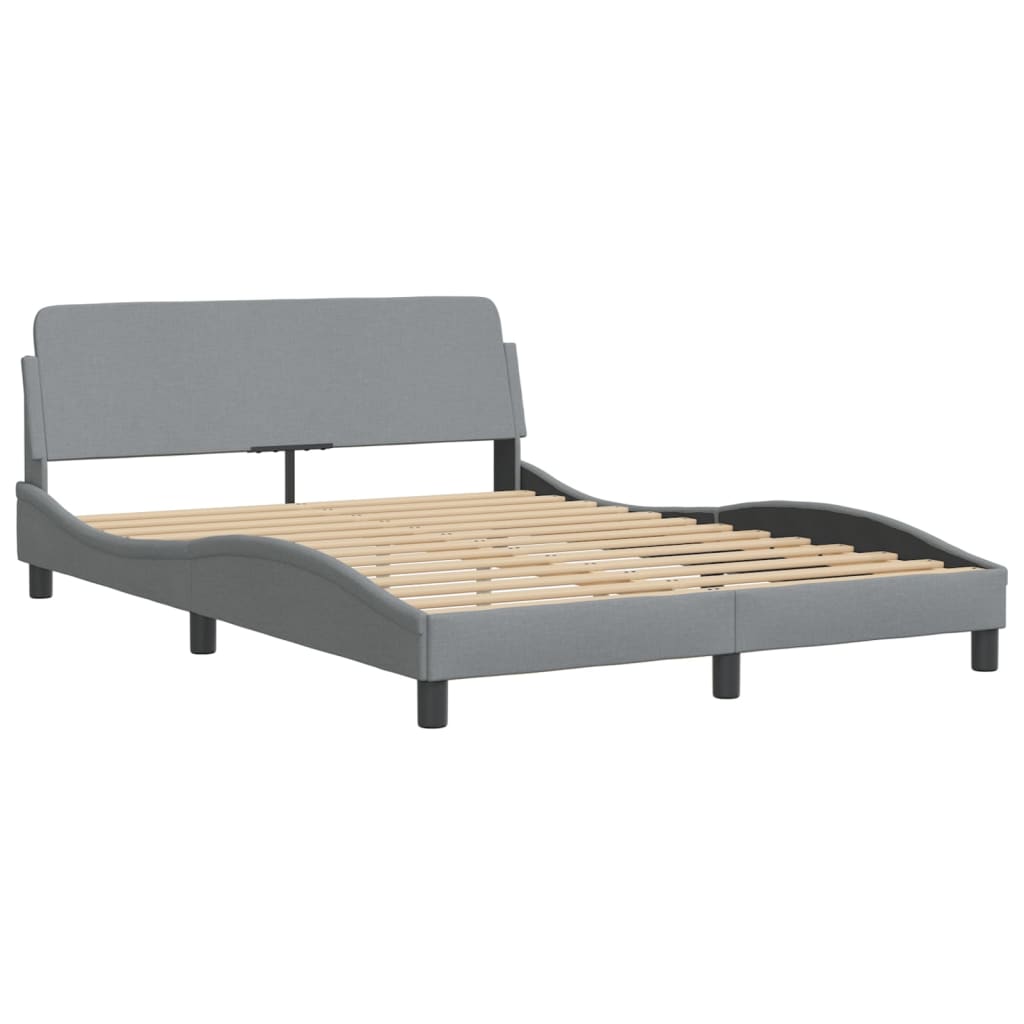 Bed met matras "Dover" stof lichtgrijs 140x190 cm is nu te koop bij PeponiXL, paradijselijk wonen!