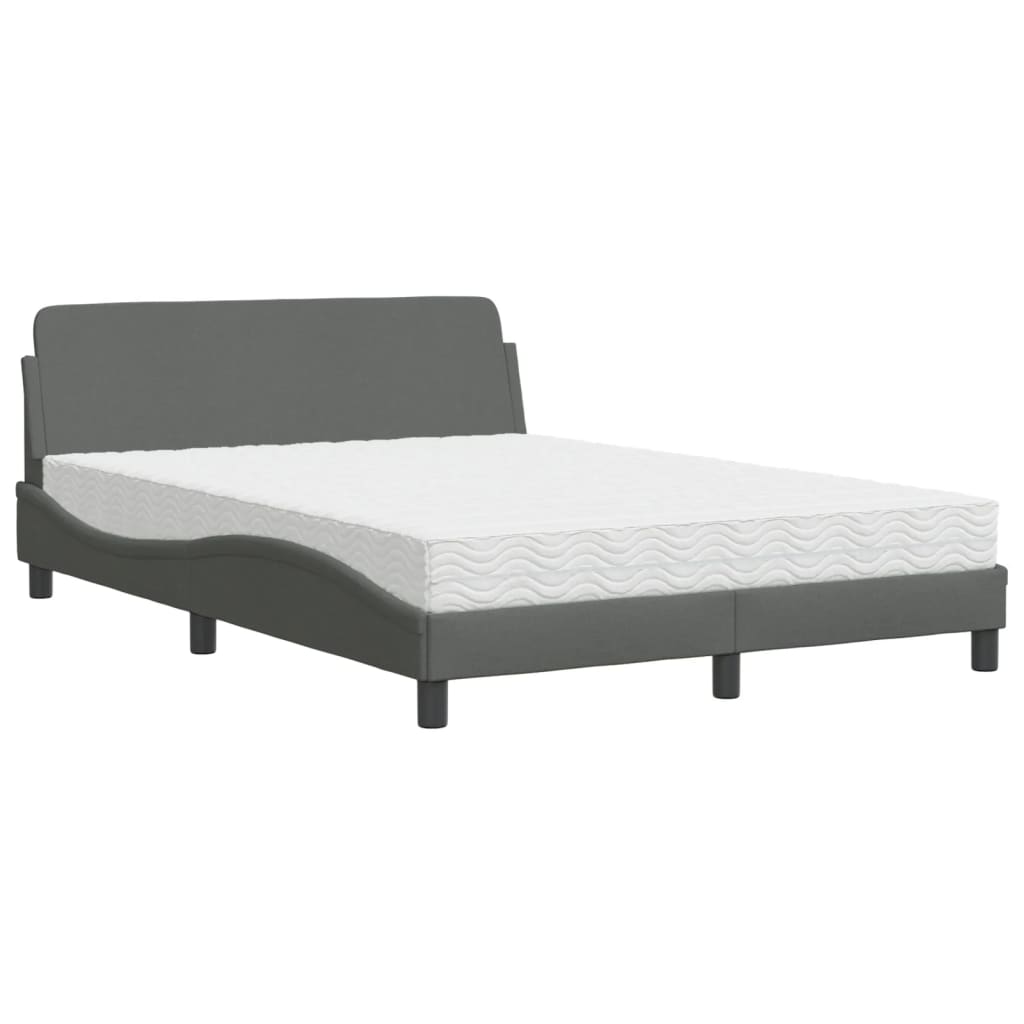 Bed met matras "Dover" stof donkergrijs 140x190 cm is nu te koop bij PeponiXL, paradijselijk wonen!