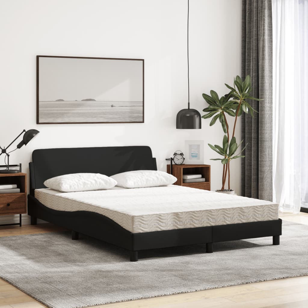 Bed met matras "Dover" stof zwart 140x190 cm is nu te koop bij PeponiXL, paradijselijk wonen!