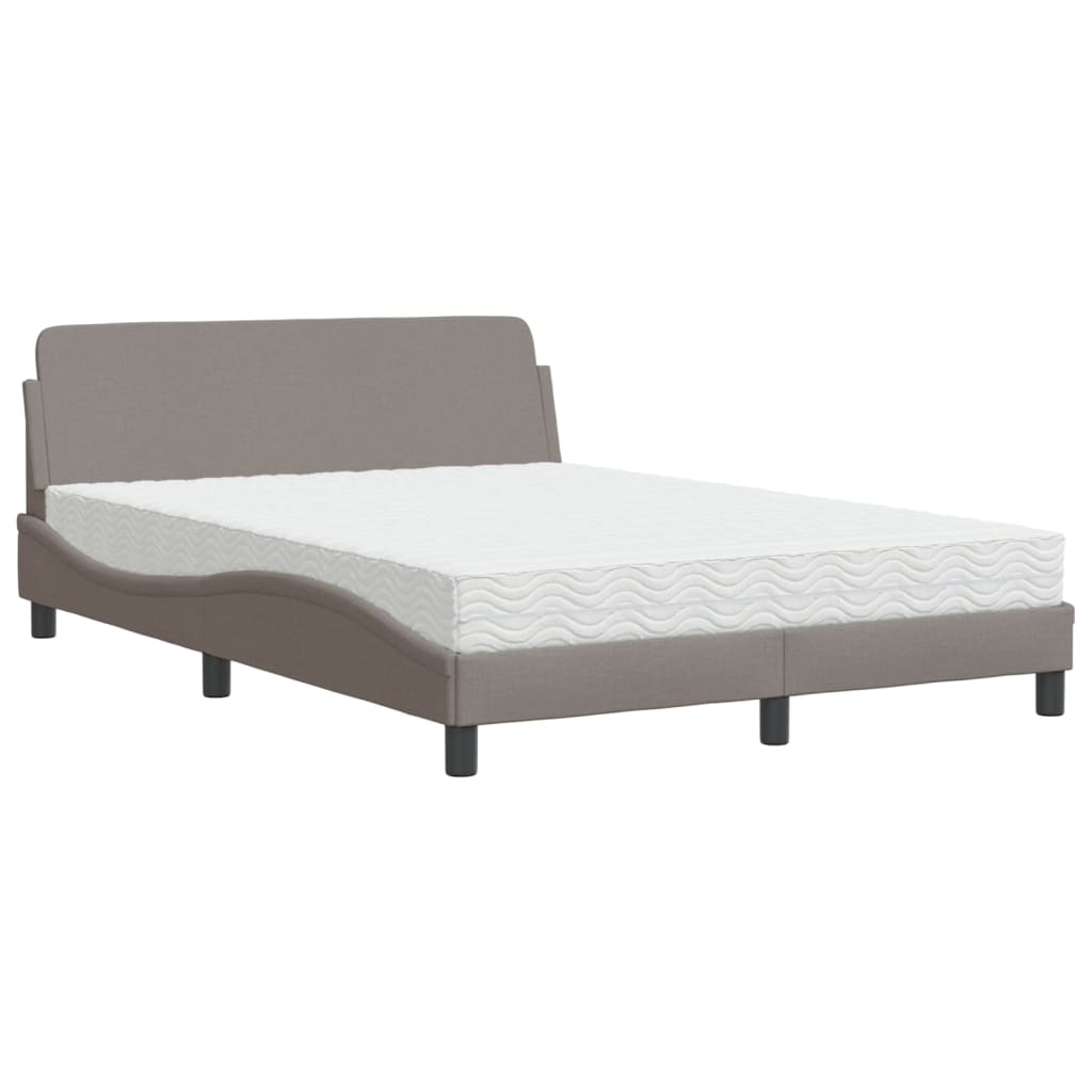 Bed met matras "Dover" stof taupe 140x190 cm is nu te koop bij PeponiXL, paradijselijk wonen!