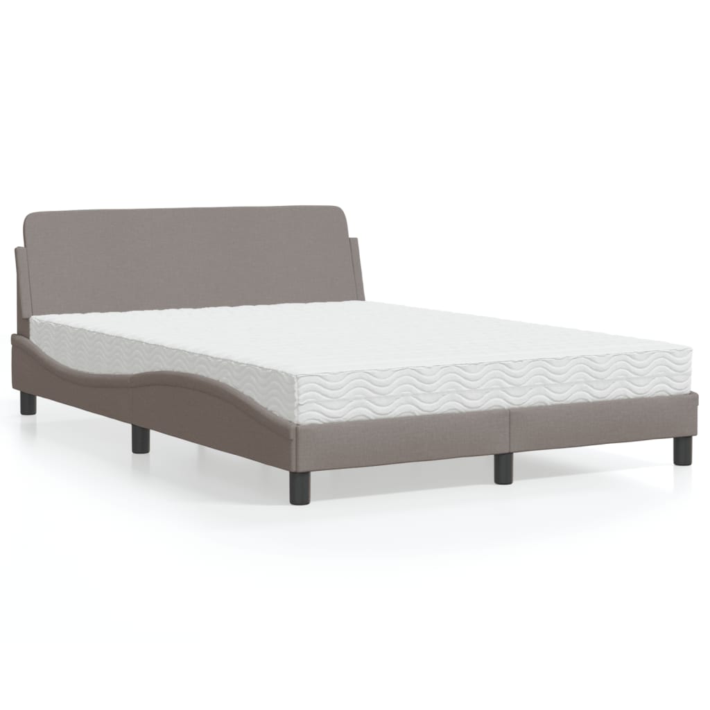 Bed met matras "Dover" stof taupe 140x190 cm is nu te koop bij PeponiXL, paradijselijk wonen!