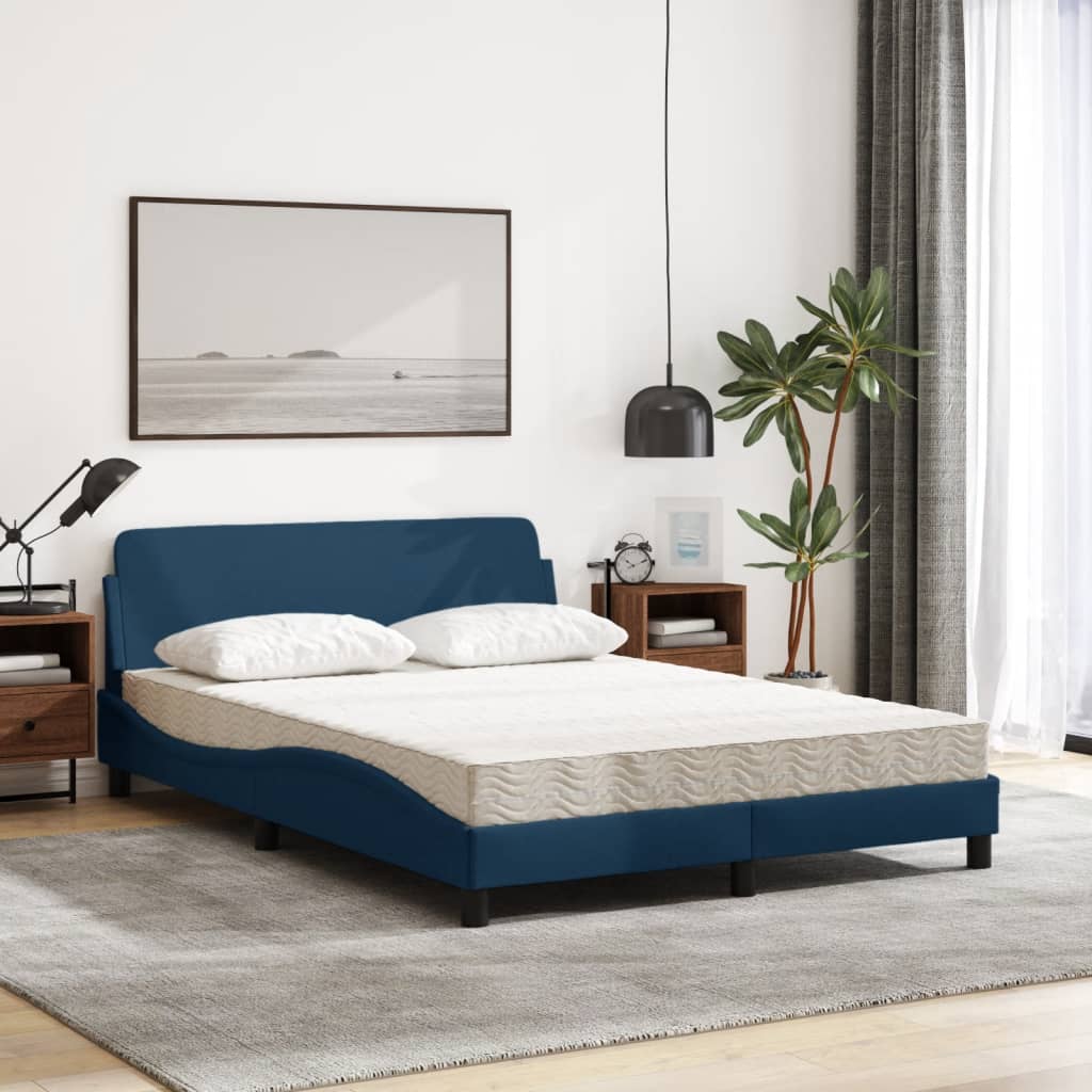 Bed met matras "Dover" stof blauw 140x190 cm is nu te koop bij PeponiXL, paradijselijk wonen!