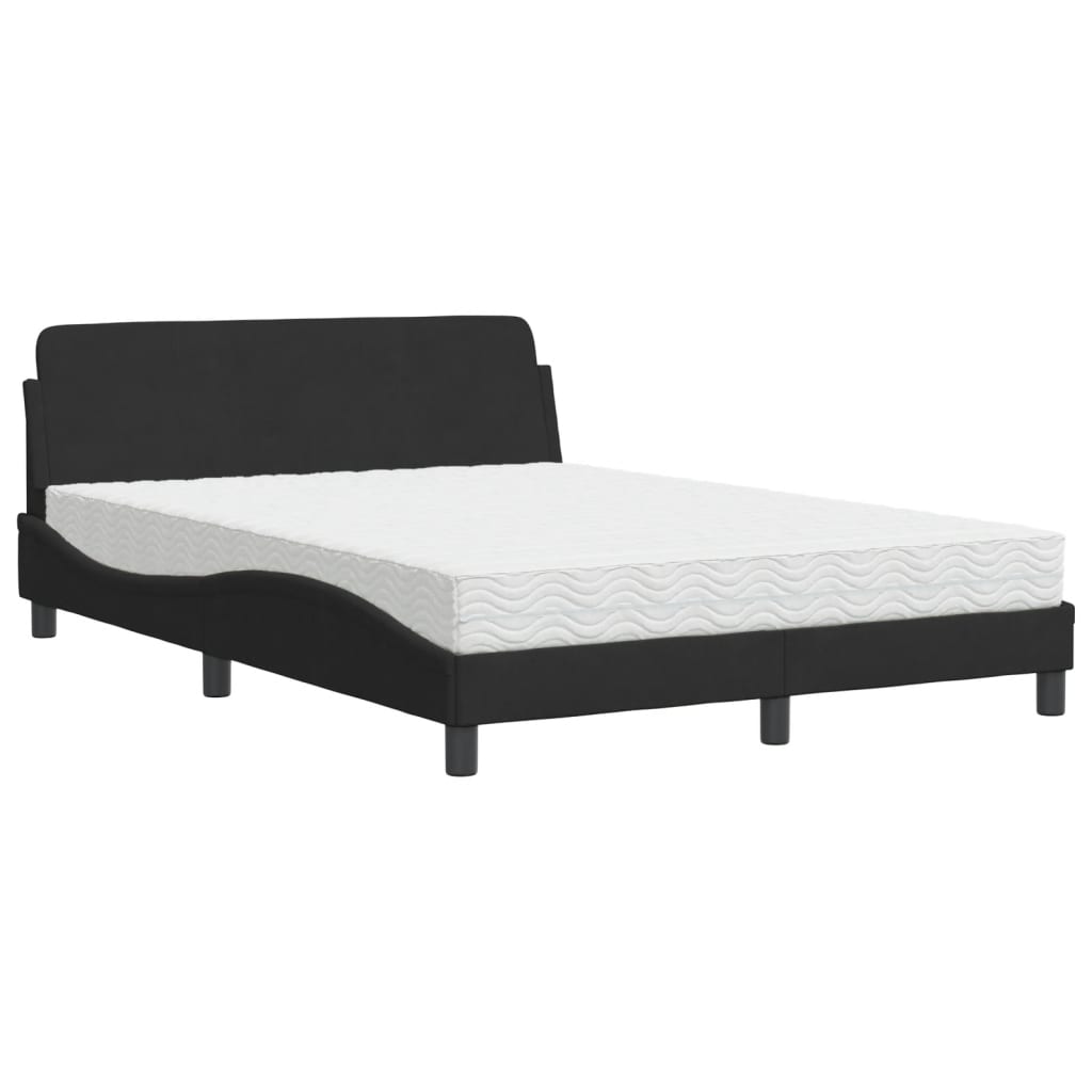 Bed met matras "Dover" fluweel zwart 140x190 cm is nu te koop bij PeponiXL, paradijselijk wonen!