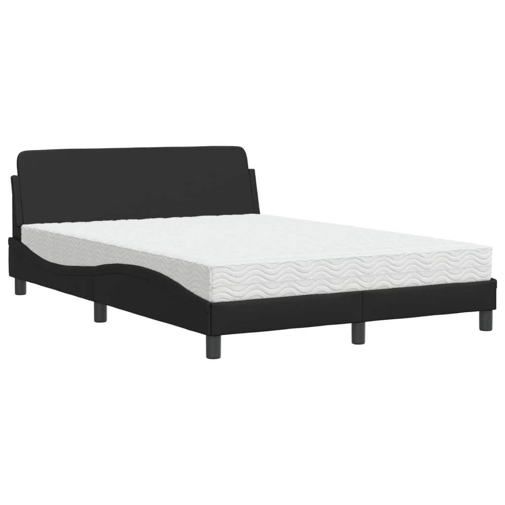 Bed met matras "Dover" kunstleer zwart 140x190 cm is nu te koop bij PeponiXL, paradijselijk wonen!