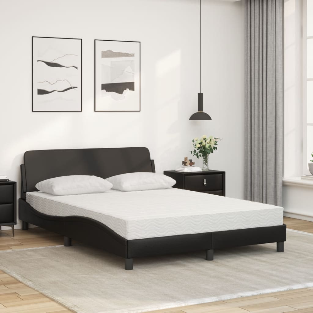 Bed met matras "Dover" kunstleer zwart 140x190 cm is nu te koop bij PeponiXL, paradijselijk wonen!