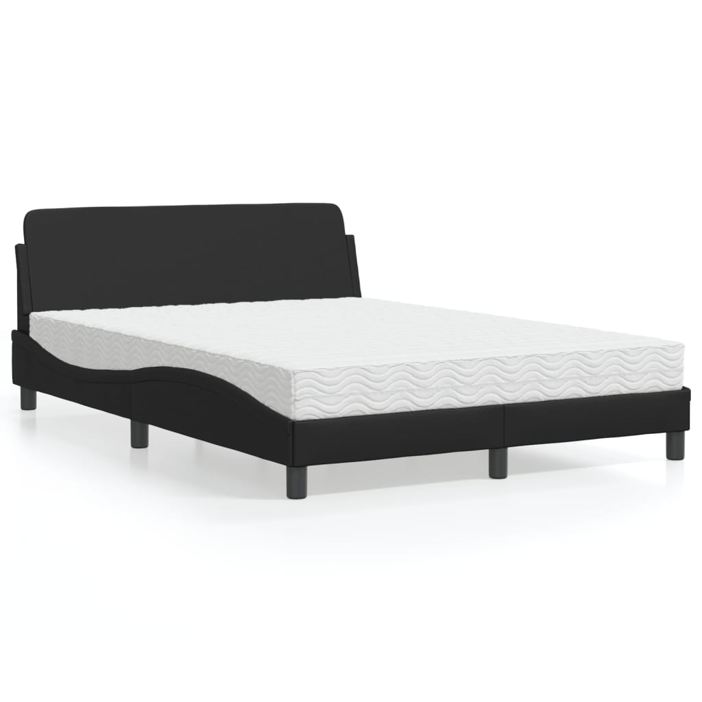 Bed met matras "Dover" kunstleer zwart 140x190 cm is nu te koop bij PeponiXL, paradijselijk wonen!