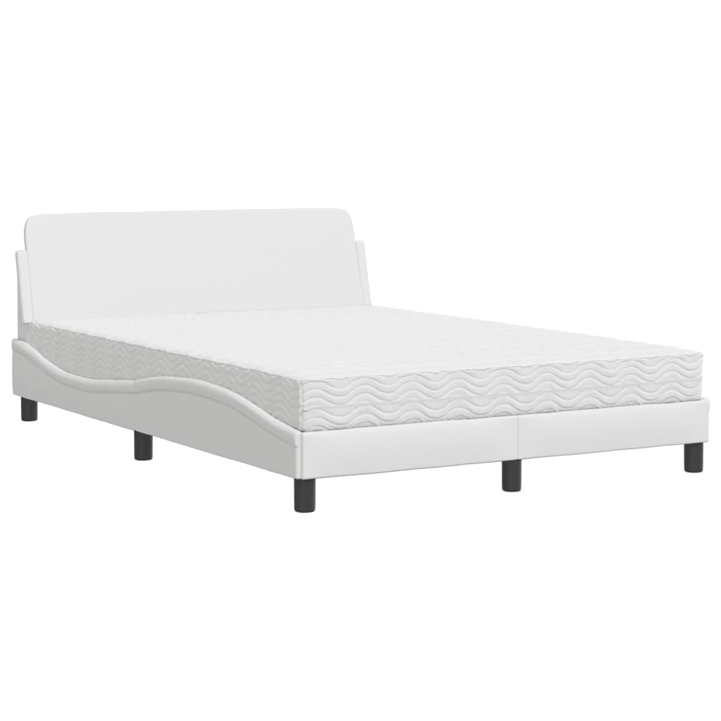 Bed met matras "Dover" kunstleer wit 140x190 cm is nu te koop bij PeponiXL, paradijselijk wonen!