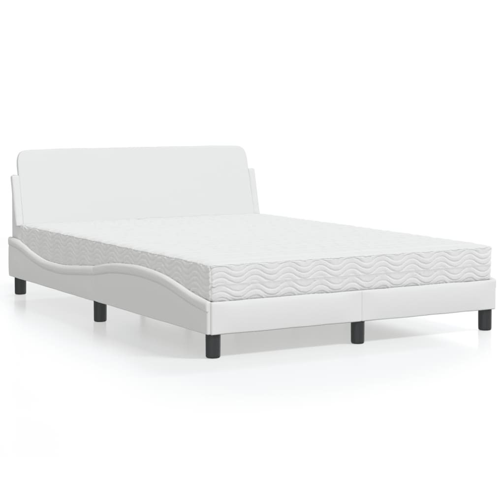 Bed met matras "Dover" kunstleer wit 140x190 cm is nu te koop bij PeponiXL, paradijselijk wonen!