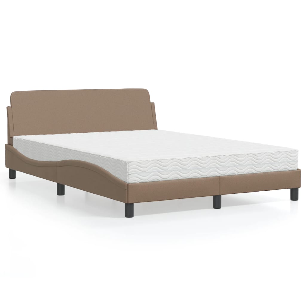 Bed met matras "Dover" kunstleer cappuccinokleurig 140x190 cm is nu te koop bij PeponiXL, paradijselijk wonen!