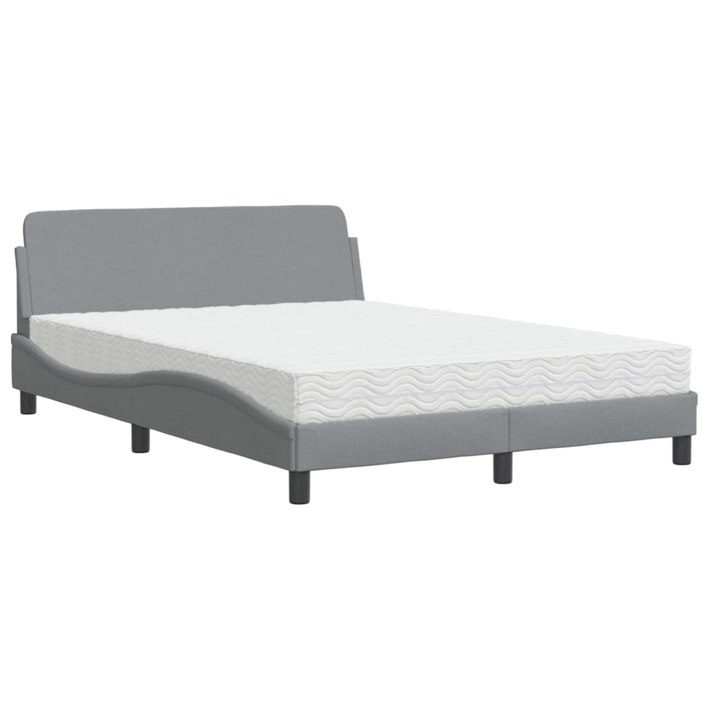 Bed met matras "Dover" stof lichtgrijs 140x200 cm is nu te koop bij PeponiXL, paradijselijk wonen!