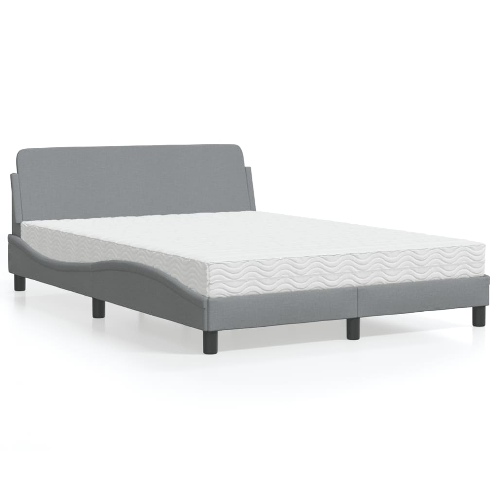 Bed met matras "Dover" stof lichtgrijs 140x200 cm is nu te koop bij PeponiXL, paradijselijk wonen!
