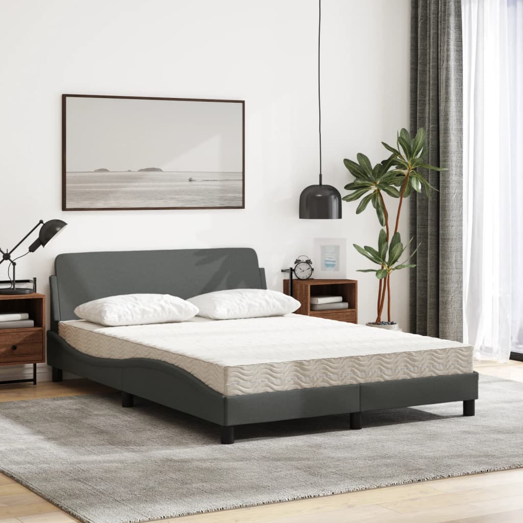 Bed met matras "Dover" stof donkergrijs 140x200 cm is nu te koop bij PeponiXL, paradijselijk wonen!