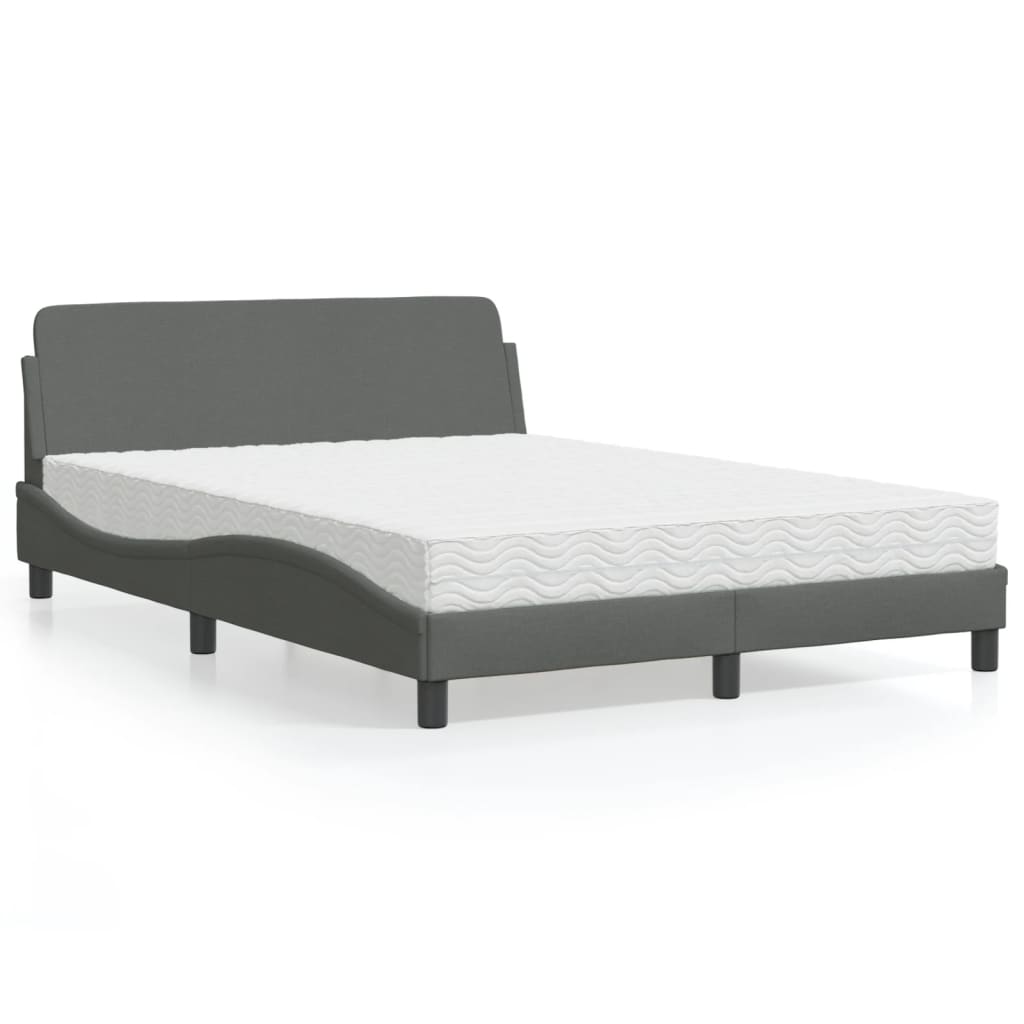 Bed met matras "Dover" stof donkergrijs 140x200 cm is nu te koop bij PeponiXL, paradijselijk wonen!