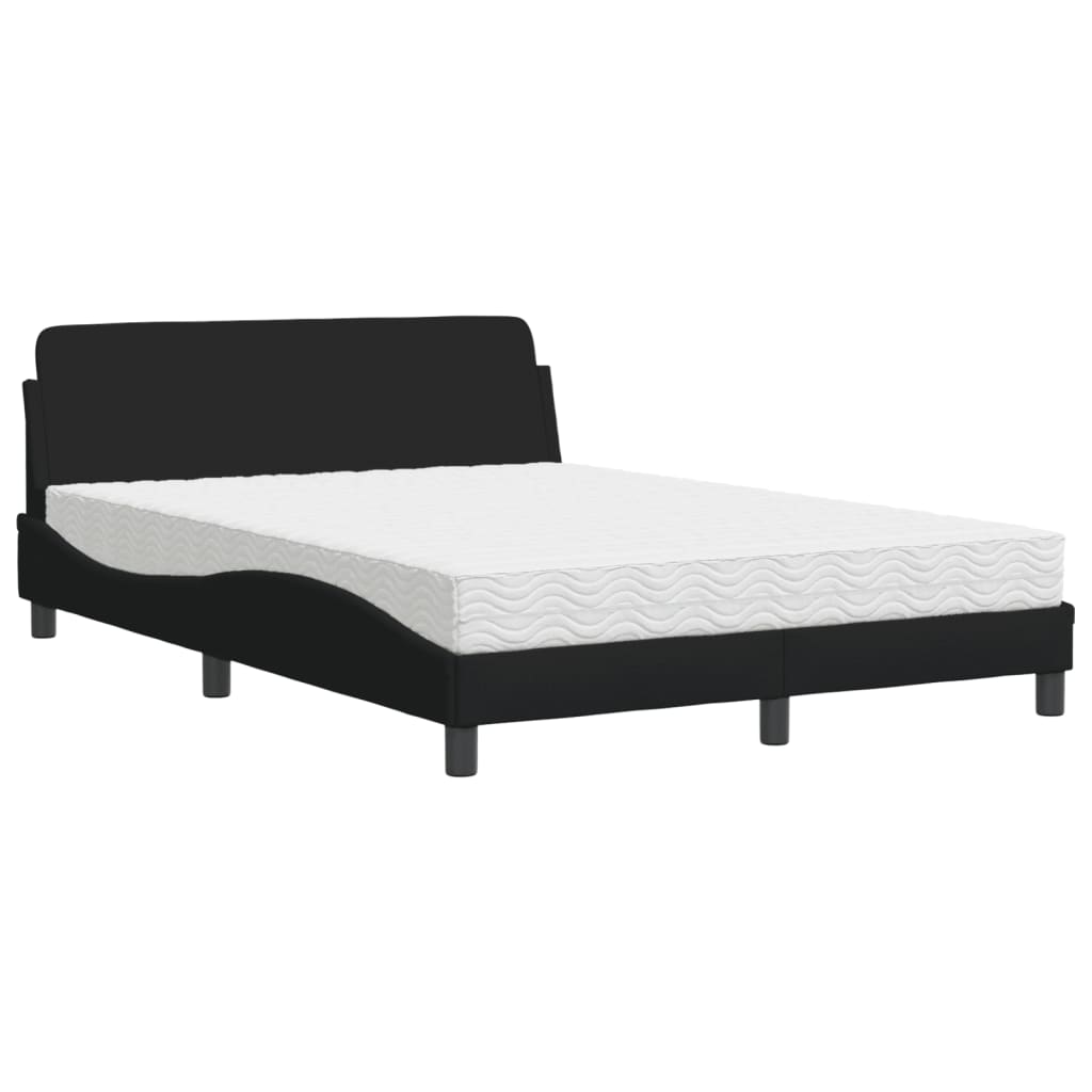 Bed met matras "Dover" stof zwart 140x200 cm is nu te koop bij PeponiXL, paradijselijk wonen!