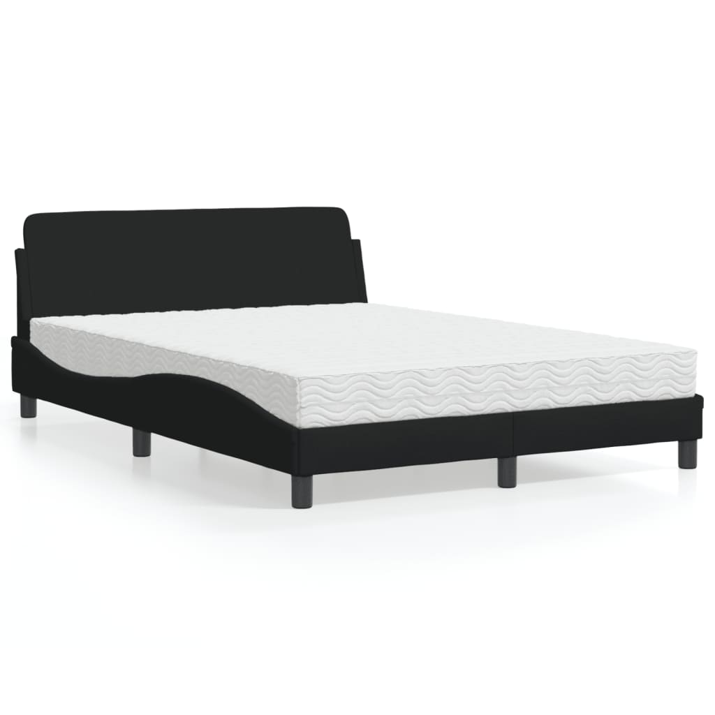 Bed met matras "Dover" stof zwart 140x200 cm is nu te koop bij PeponiXL, paradijselijk wonen!