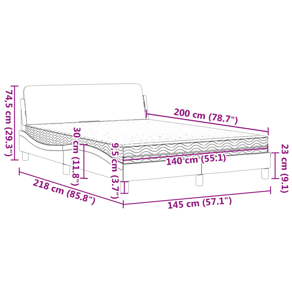 Bed met matras "Dover" fluweel roze 140x200 cm is nu te koop bij PeponiXL, paradijselijk wonen!