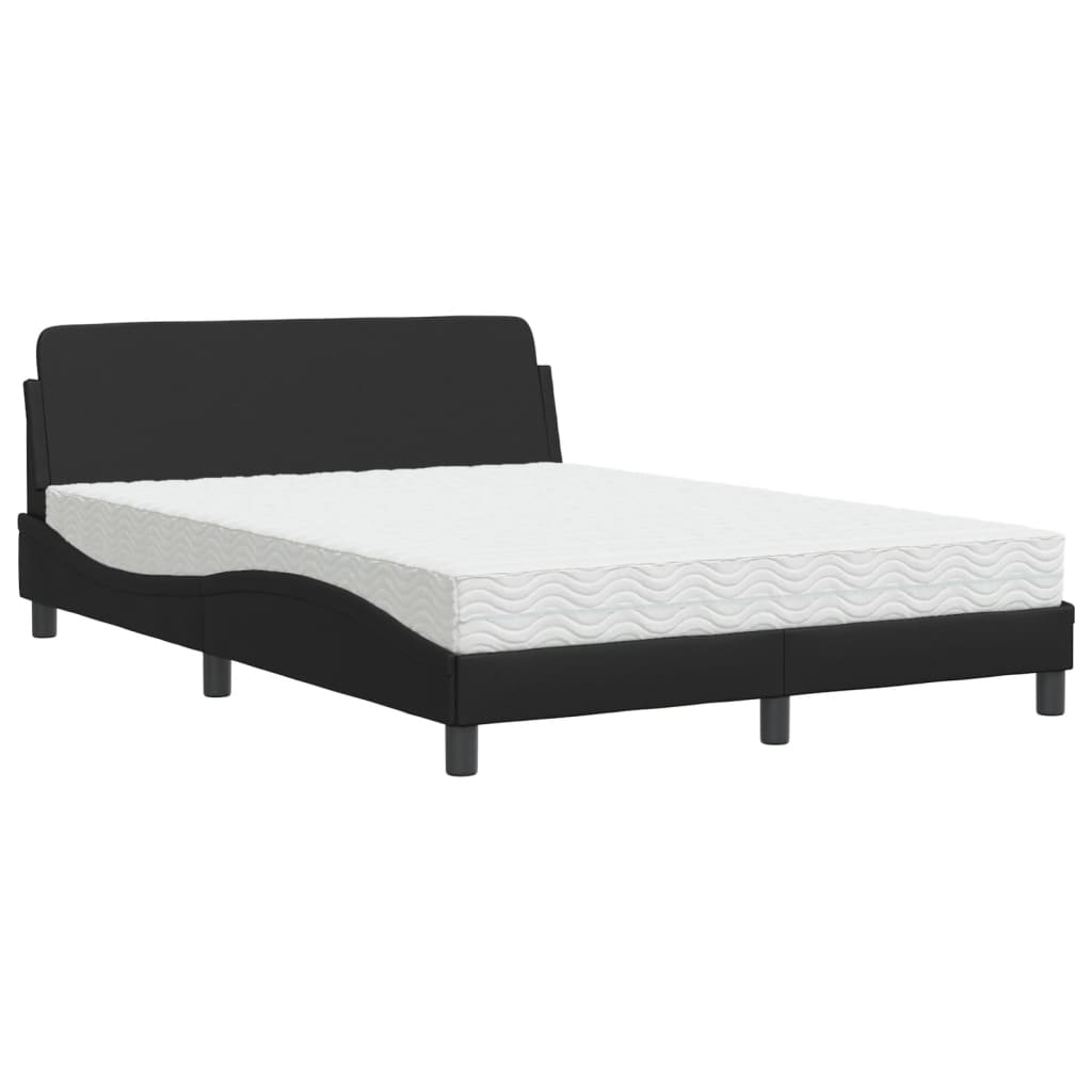 Bed met matras "Dover" kunstleer zwart 140x200 cm is nu te koop bij PeponiXL, paradijselijk wonen!