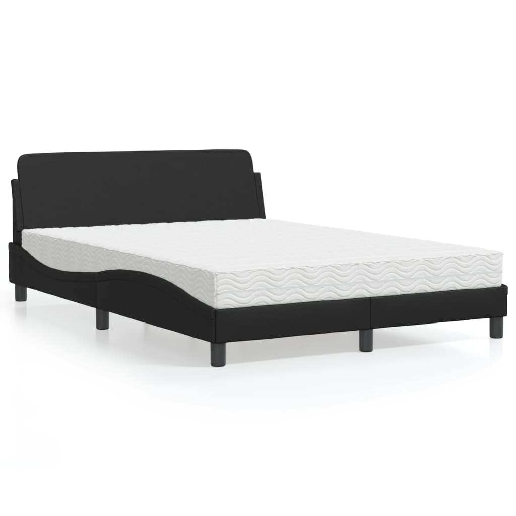 Bed met matras "Dover" kunstleer zwart 140x200 cm is nu te koop bij PeponiXL, paradijselijk wonen!