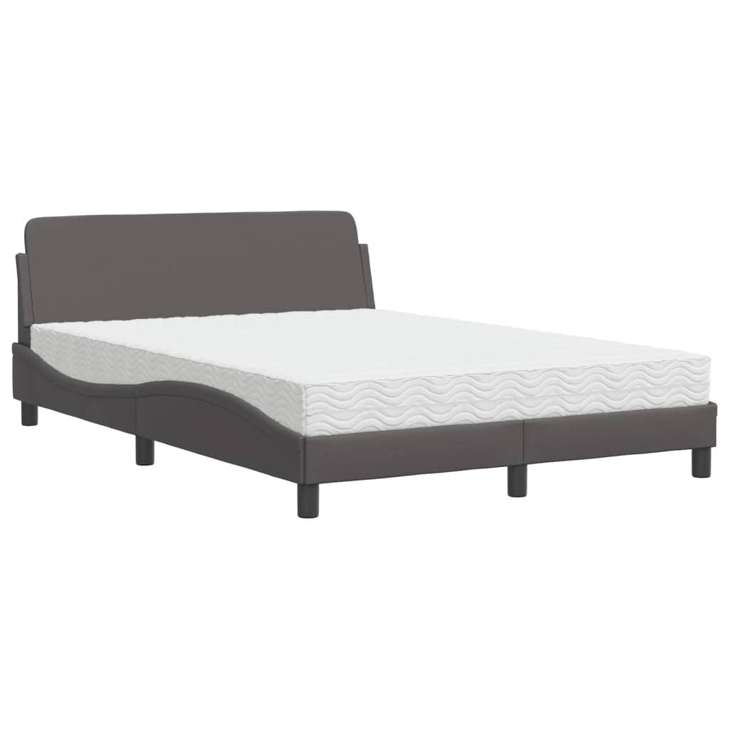 Bed met matras "Dover" kunstleer grijs 140x200 cm is nu te koop bij PeponiXL, paradijselijk wonen!