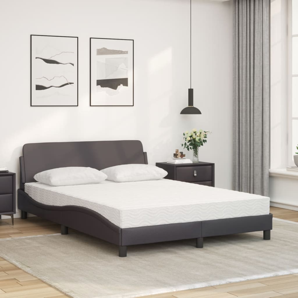Bed met matras "Dover" kunstleer grijs 140x200 cm is nu te koop bij PeponiXL, paradijselijk wonen!