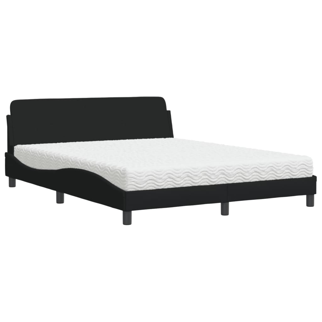 Bed met matras "Dover" stof zwart 160x200 cm is nu te koop bij PeponiXL, paradijselijk wonen!