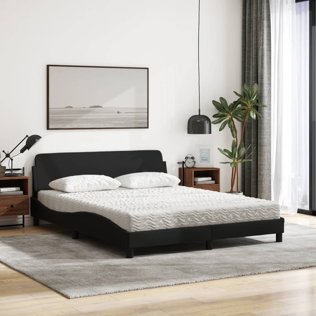 Bed met matras "Dover" stof zwart 160x200 cm is nu te koop bij PeponiXL, paradijselijk wonen!