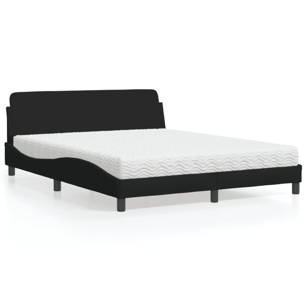 Bed met matras "Dover" stof zwart 160x200 cm is nu te koop bij PeponiXL, paradijselijk wonen!