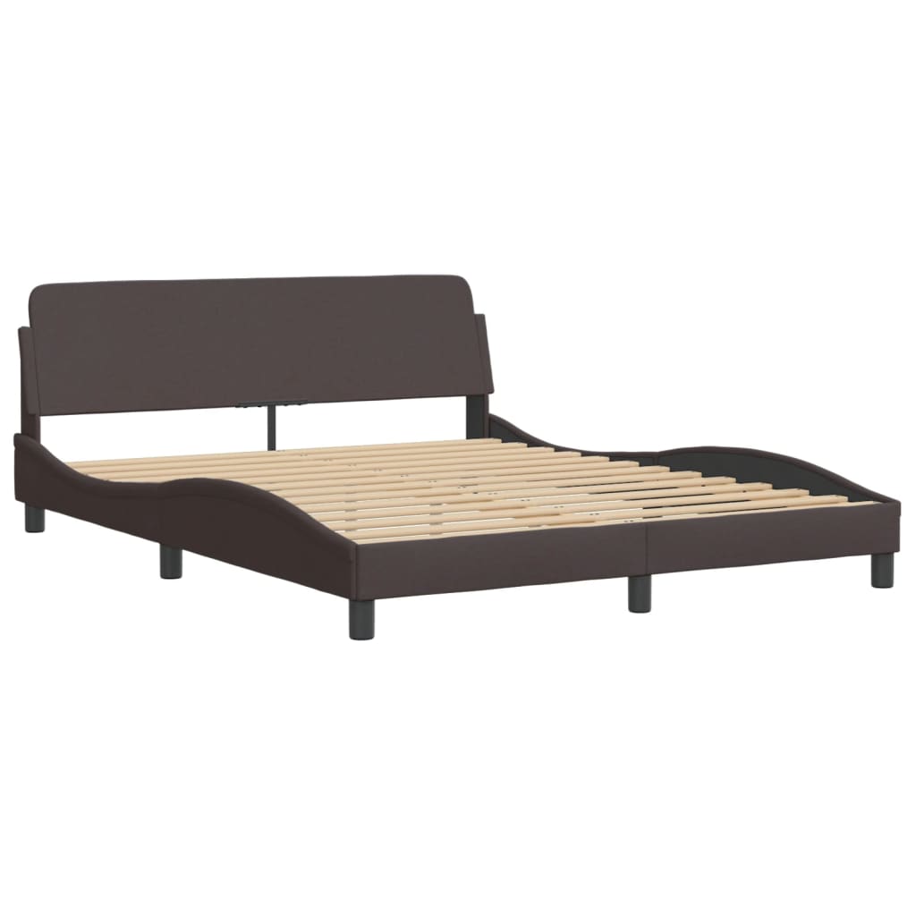 Bed met matras "Dover" stof donkerbruin 160x200 cm is nu te koop bij PeponiXL, paradijselijk wonen!
