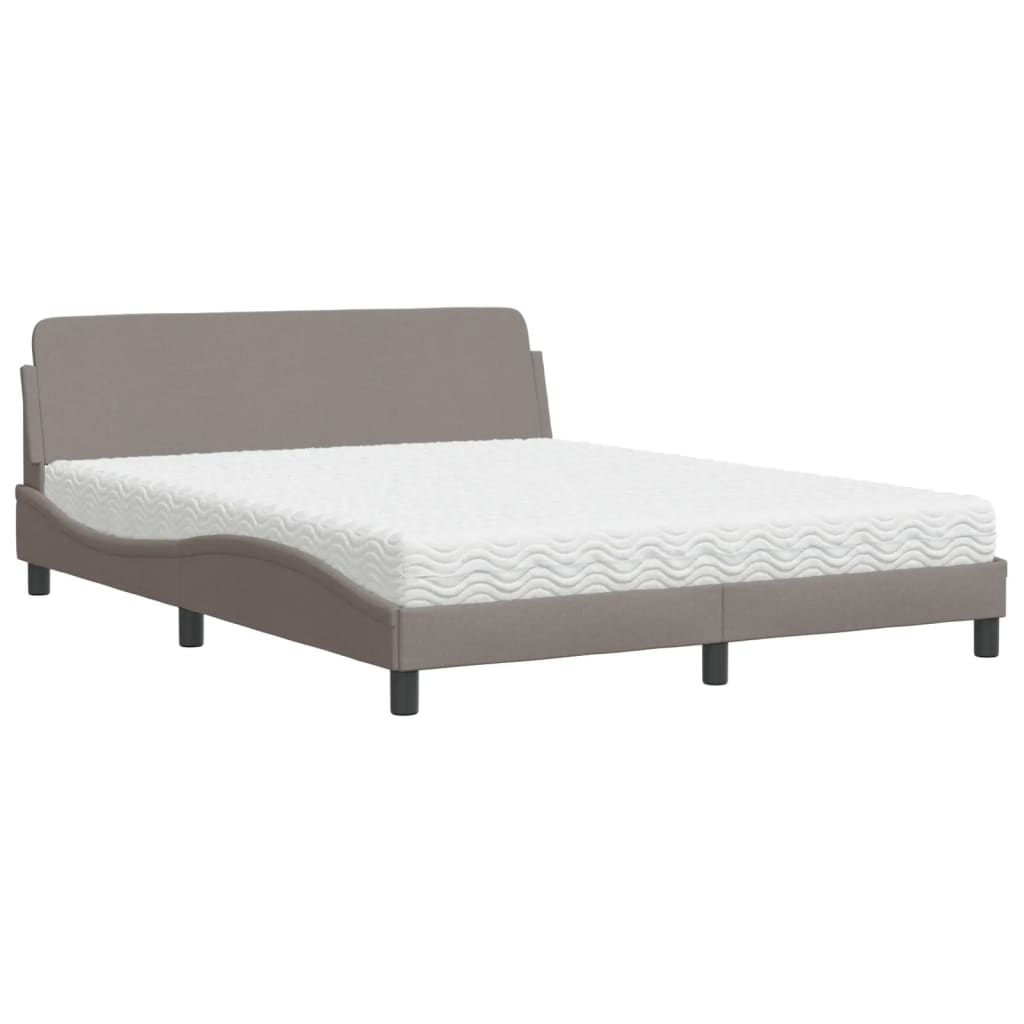 Bed met matras "Dover" stof taupe 160x200 cm is nu te koop bij PeponiXL, paradijselijk wonen!