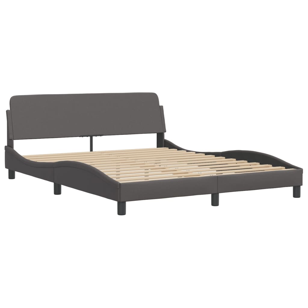 Bed met matras "Dover" kunstleer grijs 160x200 cm is nu te koop bij PeponiXL, paradijselijk wonen!