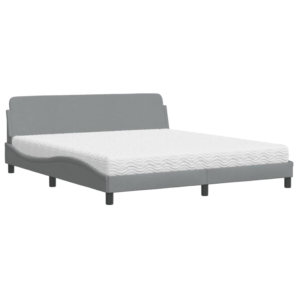 Bed met matras "Dover" stof lichtgrijs 180x200 cm is nu te koop bij PeponiXL, paradijselijk wonen!