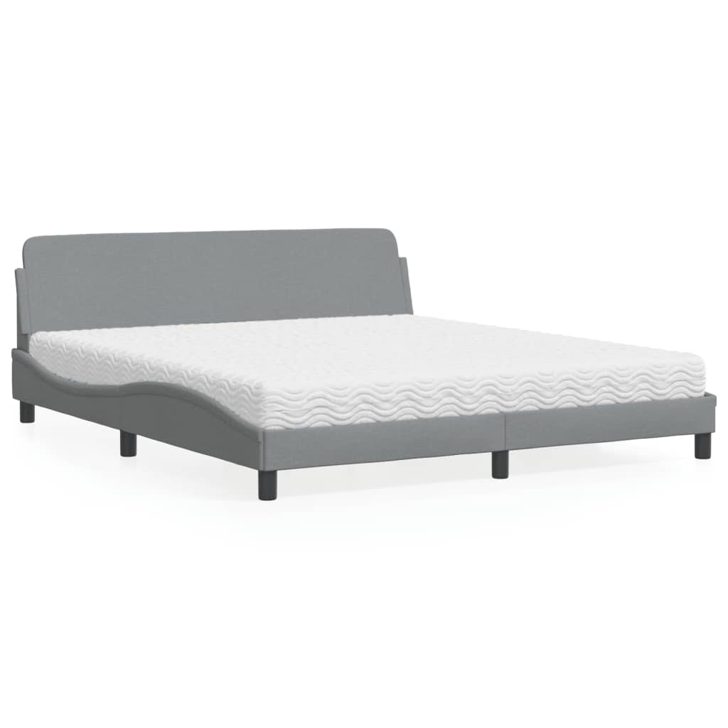 Bed met matras "Dover" stof lichtgrijs 180x200 cm is nu te koop bij PeponiXL, paradijselijk wonen!