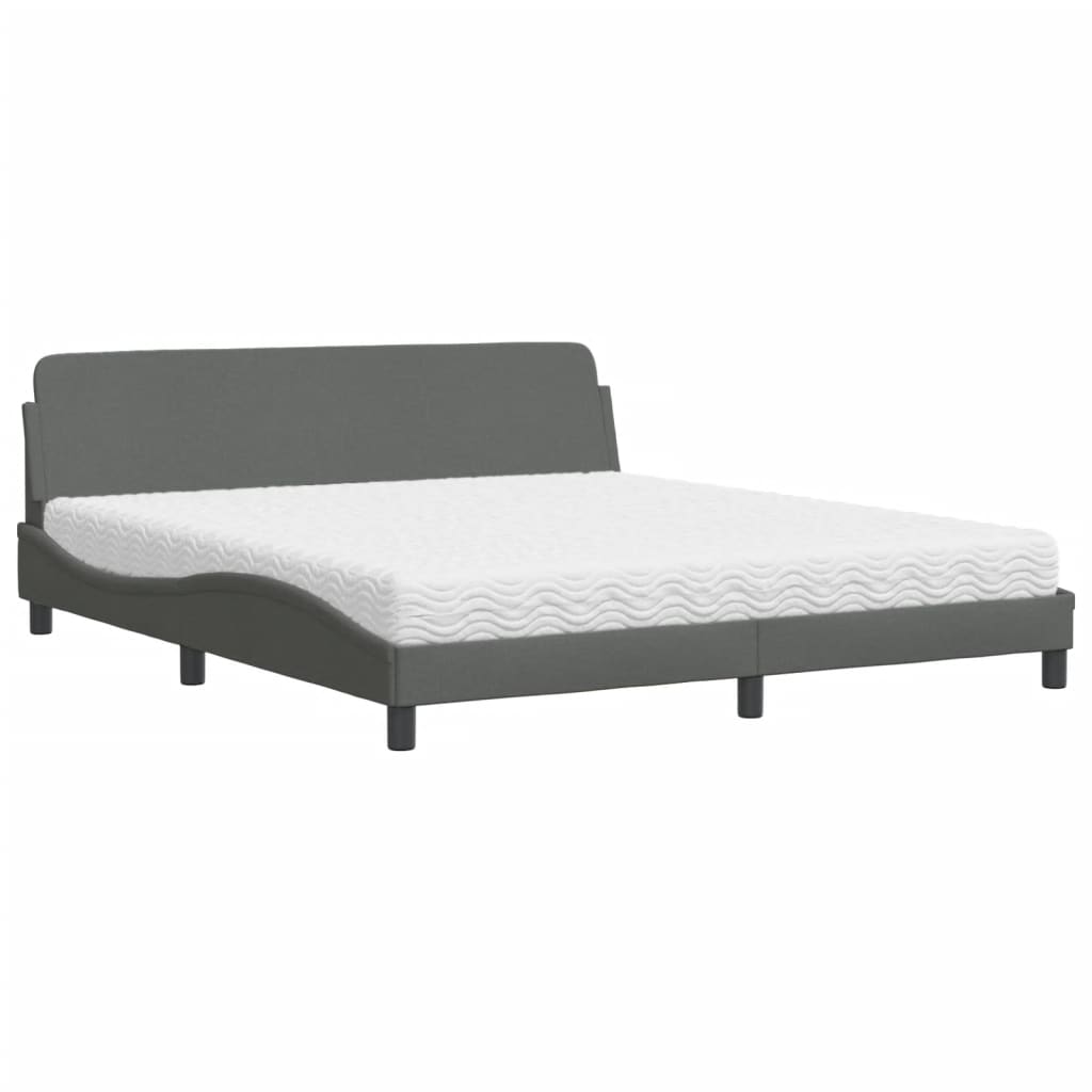 Bed met matras "Dover" stof donkergrijs 180x200 cm is nu te koop bij PeponiXL, paradijselijk wonen!