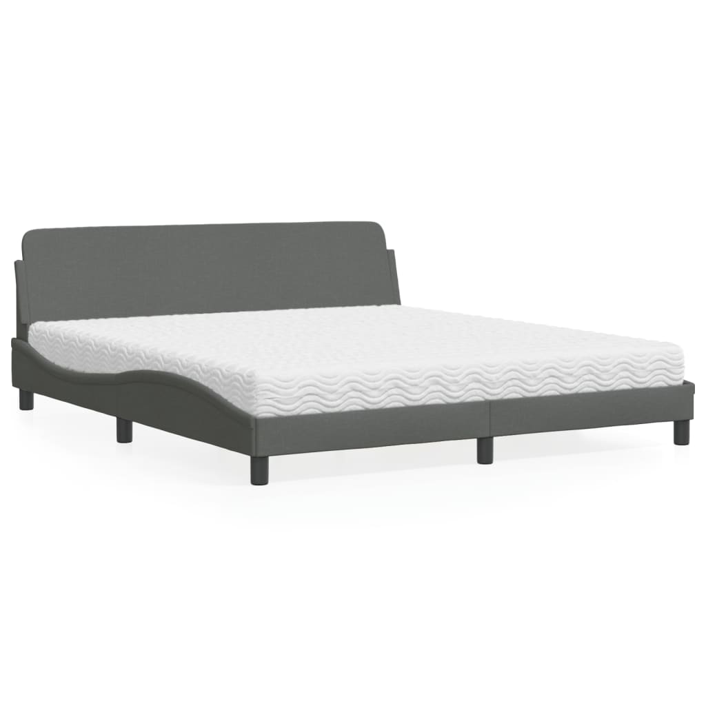 Bed met matras "Dover" stof donkergrijs 180x200 cm is nu te koop bij PeponiXL, paradijselijk wonen!